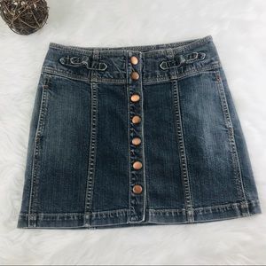 90's EUC Gap Size 2 Snap Jean Mini Skirt